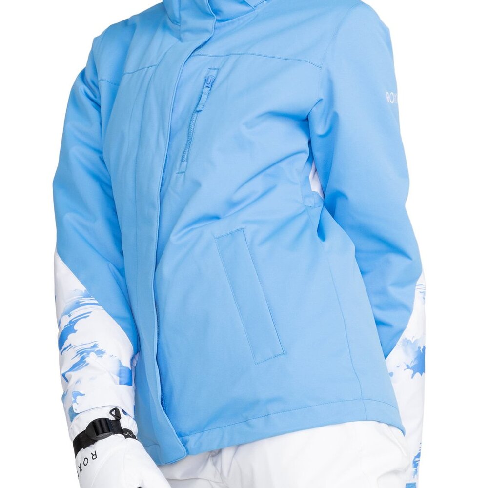 NWT Women's Roxy Jetty Block Azure Blue Clouds Snowboard Jacket Large - Picture 9 of 15